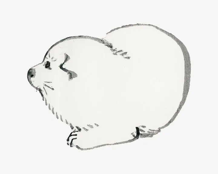 White Puppy Vintage, Aesthetic Art, Animal & Birds, Animal & Birds B
