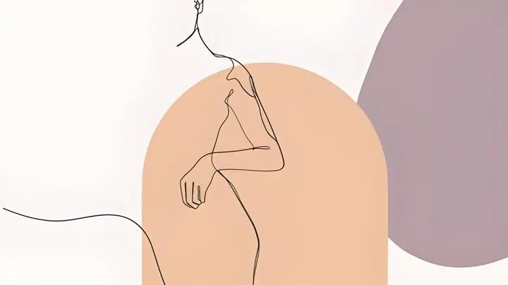 Woman Line Drawing, Wall Art, Boho, Boho Art C