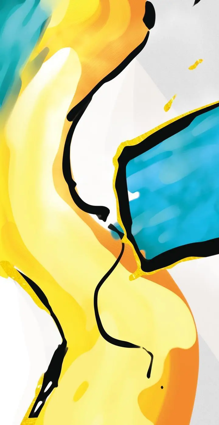 Yellow Blue Abstract Artwork, Wall Art, Decor Wall Art, Decor Wall Art G