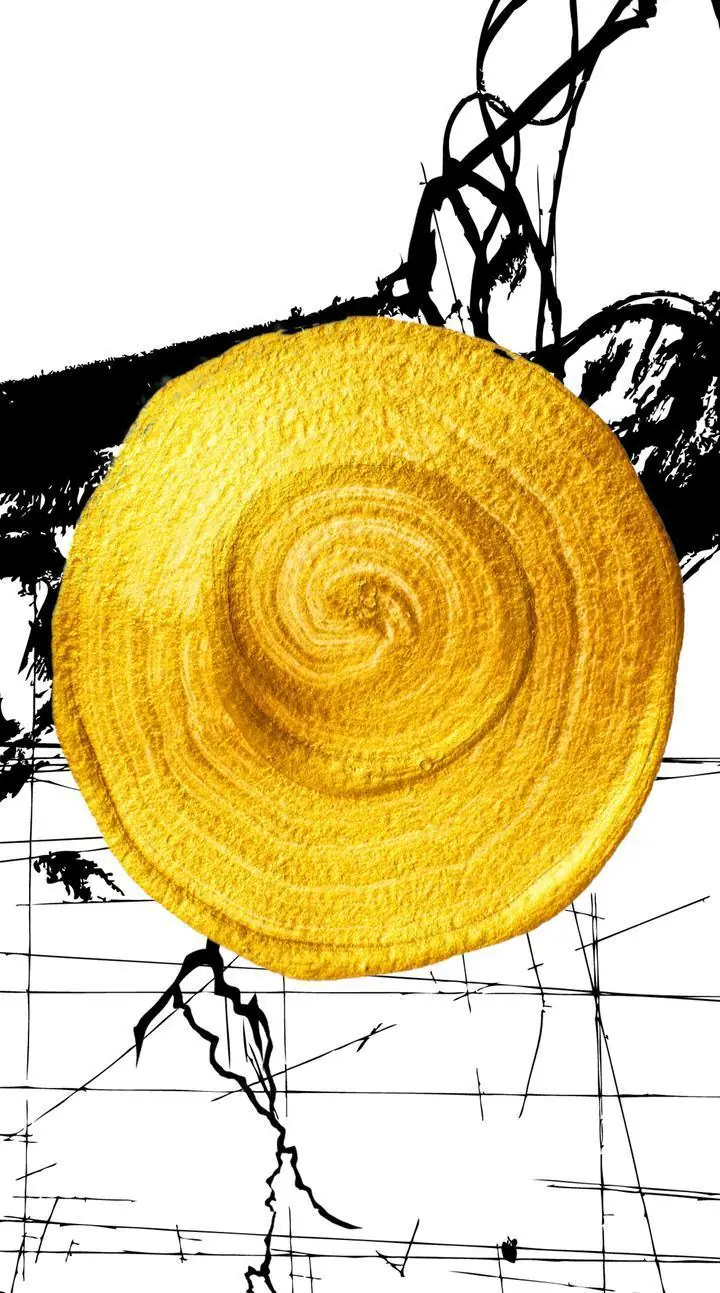 Yellow Circular Object, Wall Art, Decor Wall Art, Decor Wall Art G