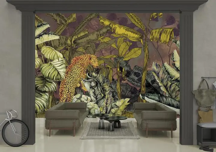 Yellow Leopard Tropical Plants, Wallpaper, Animal