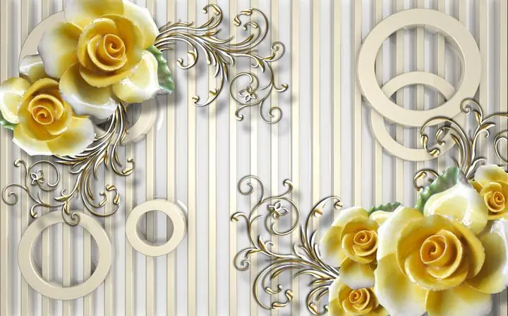 Yellow Rose Flower, Wallpaper, Old 3D
